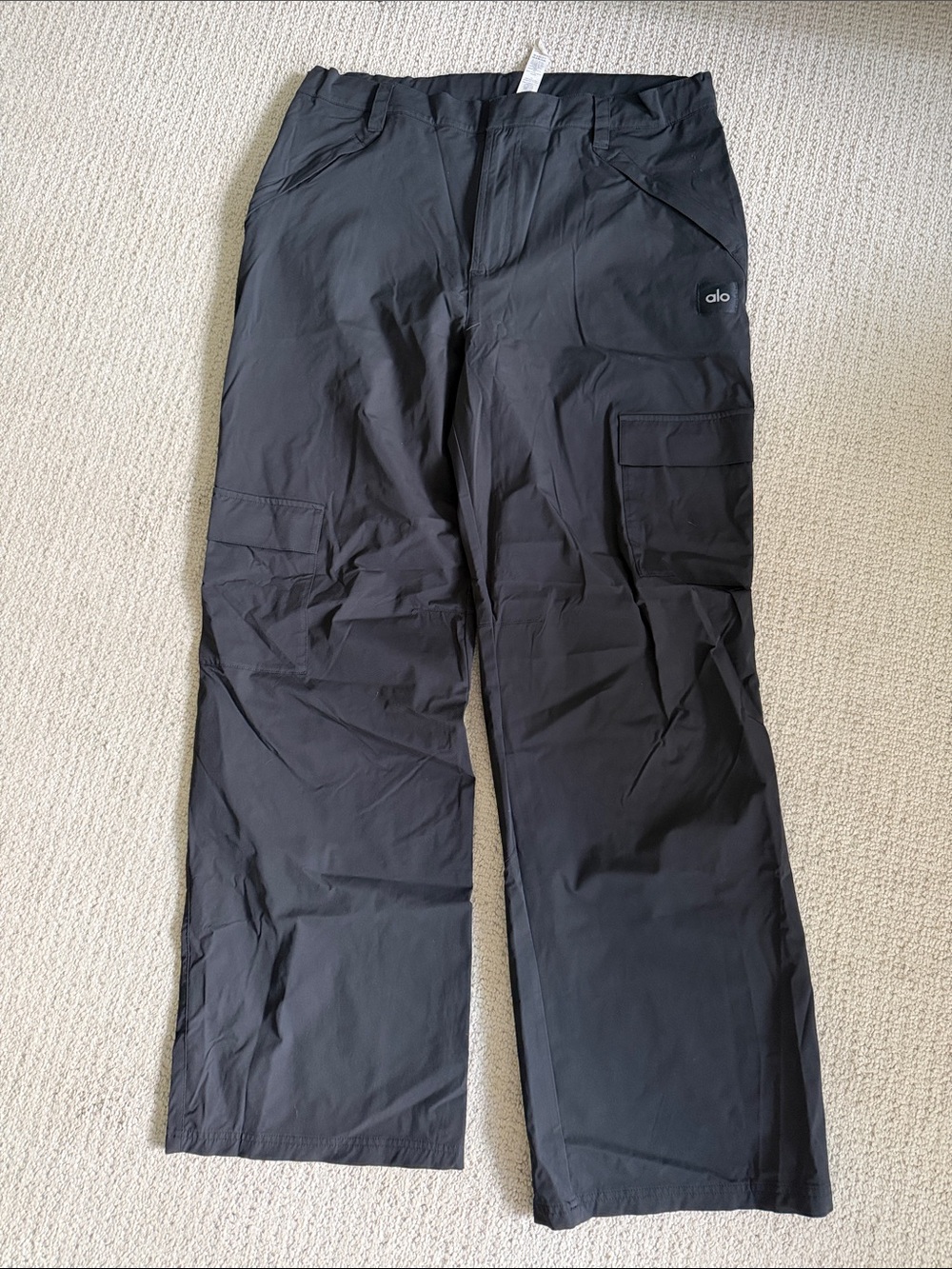ALO Yoga Black Wide-Leg Cargo Joggers